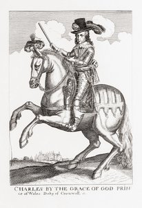 Charles I, kung av England, Skottland och Irland, 1600-1649, från Woodburns Gallery of Rare Portraits, pub. 1816. av English School